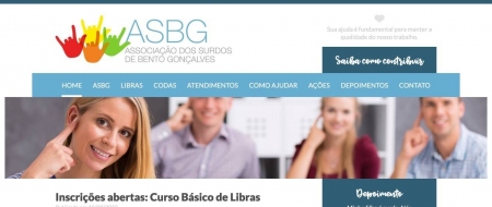 Site criado para Associação dos Surdos de Bento Gonçalves