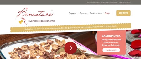 Site criado para Benestare Eventos e Gastronomia