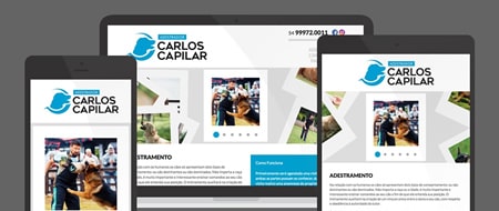 Design Responsivo criado para Adestrador Carlos Capilar