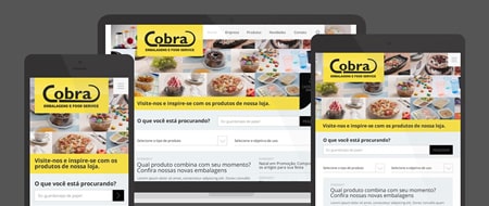 Design Responsivo criado para Cobra Embalagens e Food Service