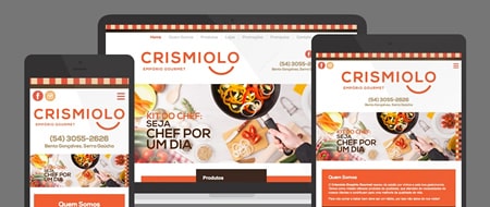 Design Responsivo criado para Crismiolo Empório Gourmet