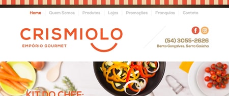 Site criado para Crismiolo Empório Gourmet