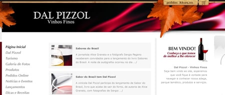 Site criado para Dal Pizzol Vinhos Finos