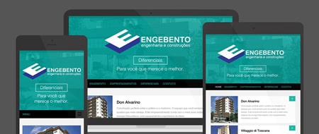 Design Responsivo criado para Engebento Engenharia e Construções