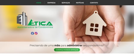 Site criado para Ética Administradora de Condomínios