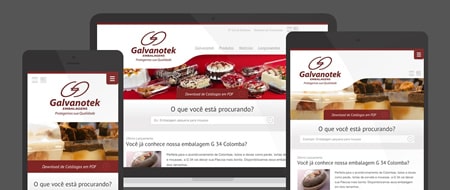 Design Responsivo criado para Galvanotek Embalagens