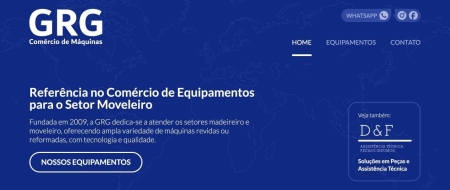 Site criado para GRG Máquinas