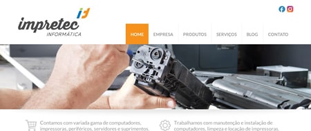 Site criado para Impretec Informática