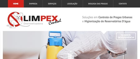 Site criado para Limpex Control Desinsetizadora