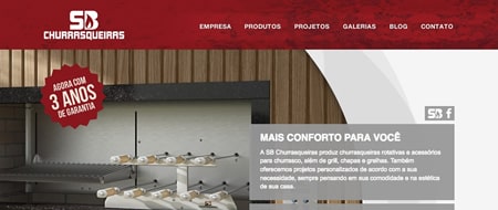 Site criado para SB Churrasqueiras