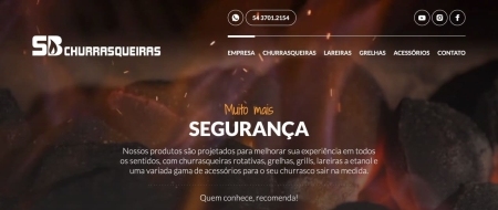 Site criado para SB Churrasqueiras