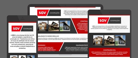 Design Responsivo criado para SGV Construções