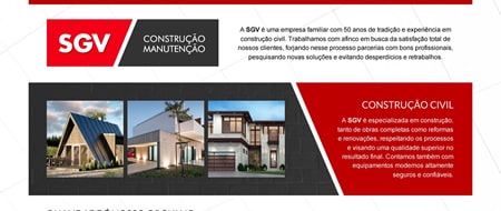 Site criado para SGV Construções