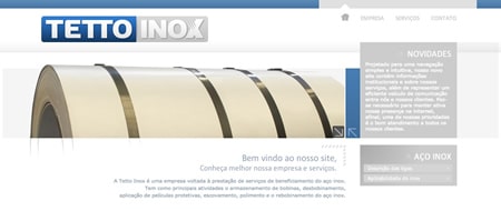 Site criado para Tetto Inox