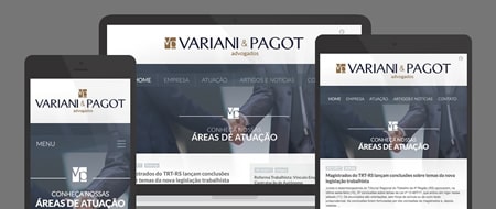 Design Responsivo criado para Variani e Pagot Advogados